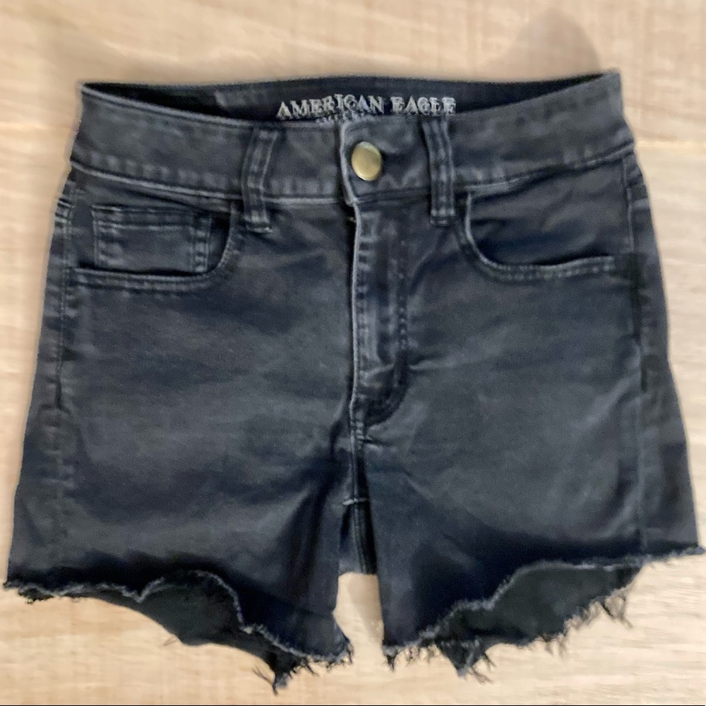 AEO - Hi-Rise Shortie in Faded Black - 2